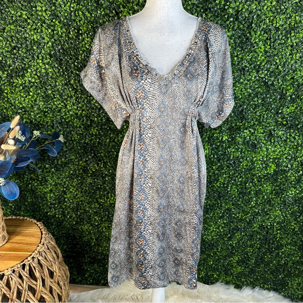 NWOT Made in Italy Elegant‎ Gray snake print Patterned Dress